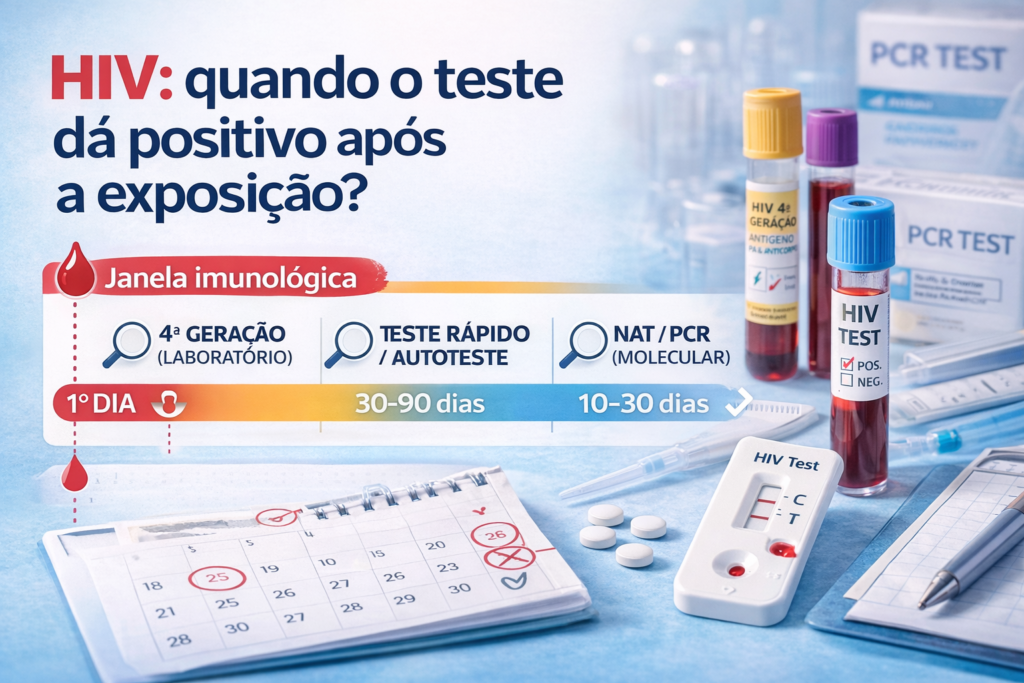 HIV: quando o teste dá positivo após a exposição? 4 HIV janela imunologica
